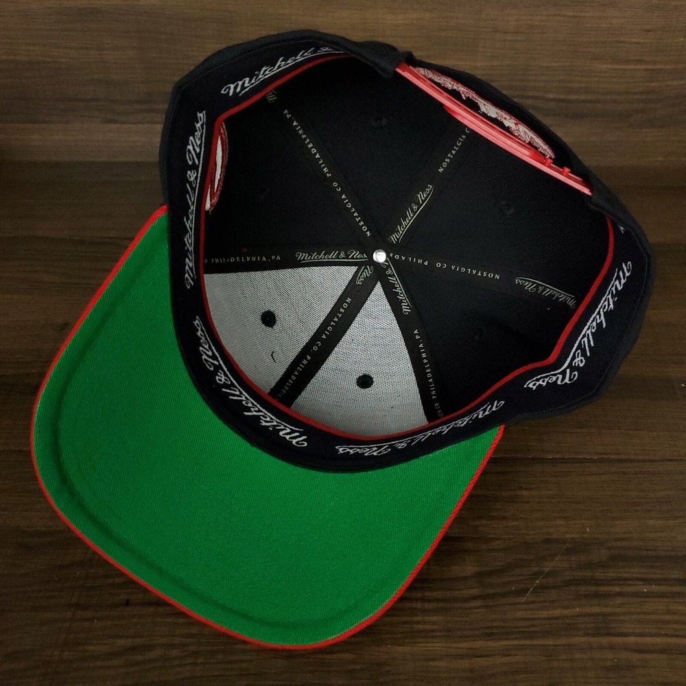 Atlanta Hawks Mitchell & Ness NBA Redline Flex Snapback Hat Cap 3D Word Logo New - Picture 8 of 8